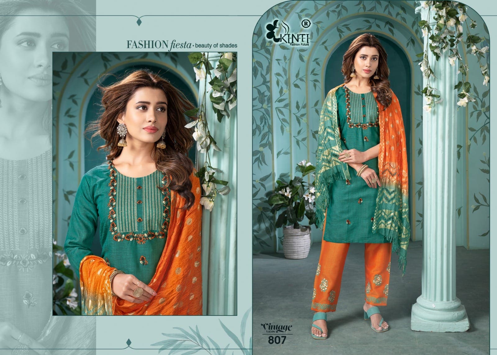Kinti Vintage Vol 8 Designer Readymade Kurti Pant With Dupatta